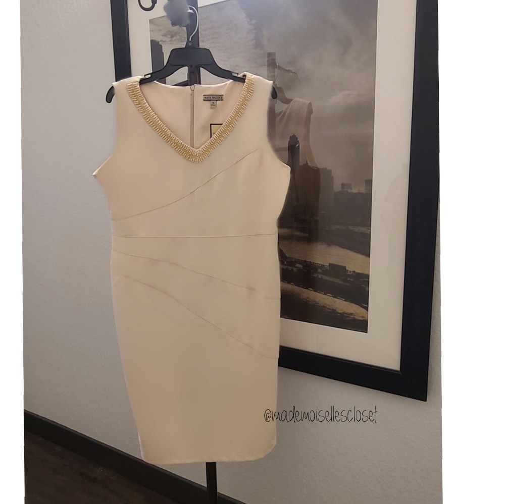 MAYA BROOKS BEADED DRESS SZ 16 - Picture 2 of 4